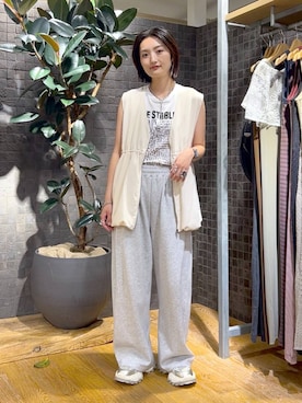 「アイテム（ベスト）」を使った、airiさん（レディース・162cm・20代）の夏コーディネート