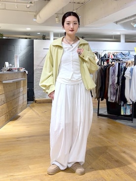 「JEANASIS（ジーナシス）のアイテム（ブルゾン）」を使った、airiさん（レディース・162cm）の春コーディネート