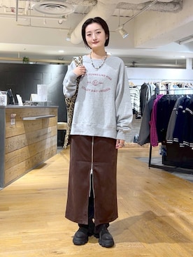 「JEANASIS（ジーナシス）のルーズFITロングブーツ/581263（ブーツ）」を使った、airiさん（レディース・162cm）の秋コーディネート