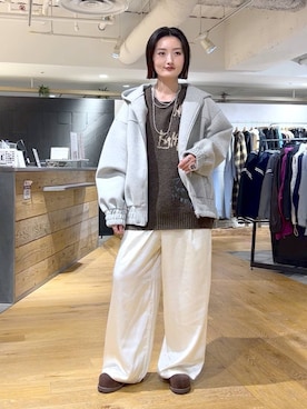 「JEANASIS（ジーナシス）のアイテム（ブルゾン）」を使った、airiさん（レディース・162cm）の冬コーディネート