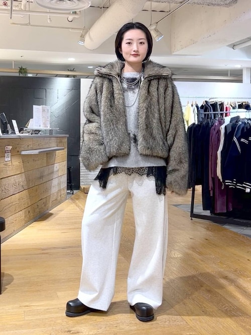 この冬スタイリングの主役にピッタリ！】MIXカラーファーブルゾン