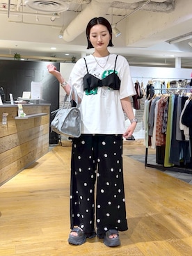「JEANASIS（ジーナシス）のアイテム（サンダル）」を使った、airiさん（レディース・162cm）の夏コーディネート