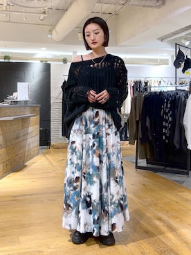 「JEANASIS（ジーナシス）のルーズFITロングブーツ/581263（ブーツ）」を使った、airiさん（レディース・162cm）の秋コーディネート