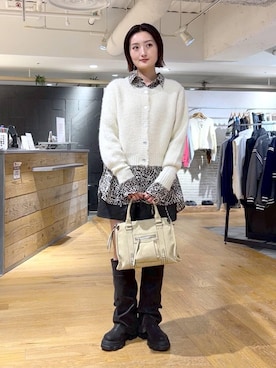 「JEANASIS（ジーナシス）のルーズFITロングブーツ/581263（ブーツ）」を使った、airiさん（レディース・162cm）の秋コーディネート