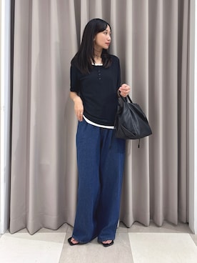 「ITEMS URBANRESEARCH（アイテムズ アーバンリサーチ）のアイテム（Tシャツ/カットソー）」を使った、aiさん（レディース・159cm）の夏コーディネート