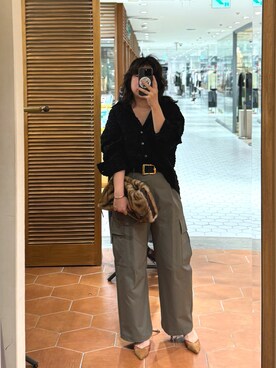 「RIVE DROITE（リヴドロワ）のアイテム（カーゴパンツ）」を使った、rd__mutaさん（骨格ストレート・レディース・161cm）の夏コーディネート