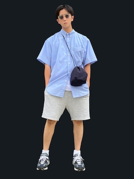 「ennoy」｜「アイテム（スウェットパンツ）」を使った、Saunajin™さん（メンズ・175cm）の夏コーディネート