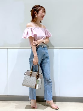 「& chouette（アンドシュエット）のアイテム（ハンドバッグ）」を使った、yosshiii0725さん（レディース・154cm）の夏コーディネート