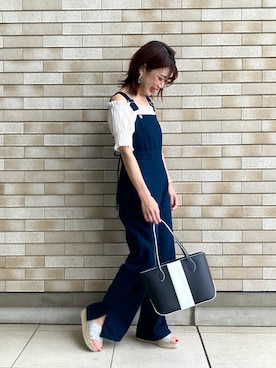 「archives（アルシーヴ）のアイテム（オールインワン・サロペット）」を使った、yosshiii0725さん（レディース・154cm）の夏コーディネート