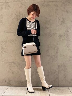 「& chouette（アンドシュエット）のアイテム（ショルダーバッグ）」を使った、yosshiii0725さん（レディース・154cm）の冬コーディネート