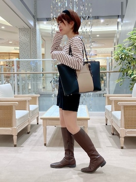 「& chouette（アンドシュエット）のアイテム（トートバッグ）」を使った、yosshiii0725さん（レディース・154cm）の冬コーディネート