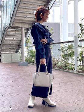 「& chouette（アンドシュエット）のアイテム（ハンドバッグ）」を使った、yosshiii0725さん（レディース・154cm）の冬コーディネート
