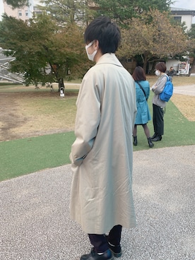 「マーチン」｜「アイテム（トレンチコート）」を使った、　もん.さん（メンズ・172cm）の秋コーディネート