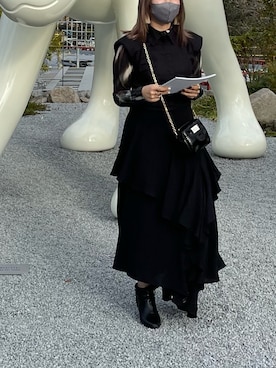 「H&M（エイチ・アンド・エム）のアイテム（ワンピース/ドレス）」を使った、anriさん（レディース・156cm）の冬コーディネート