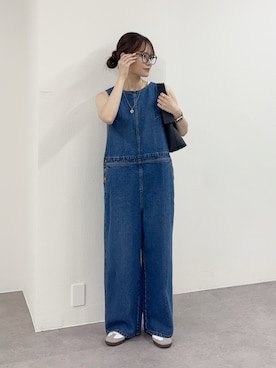 「アイテム（サロペット/オーバーオール、ブルー系）」を使った、chiii0218さん（レディース・157cm）の秋コーディネート