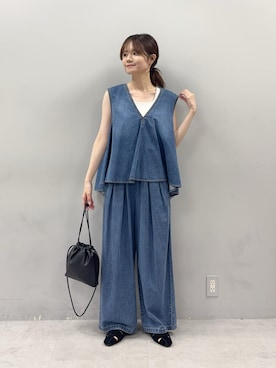 「アイテム（つなぎ/オールインワン）」を使った、chiii0218さん（レディース・157cm）の夏コーディネート