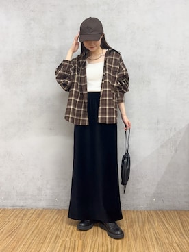 「アイテム（キャップ）」を使った、chiii0218さん（レディース・157cm）の秋コーディネート