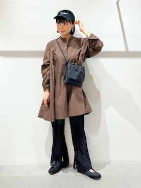 「アイテム（イヤリング）」を使った、asanoさん（レディース・157cm）の秋コーディネート