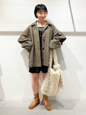 「アイテム（タンクトップ）」を使った、asanoさん（レディース・157cm）の秋コーディネート