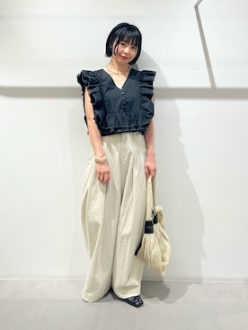 「KBF（ケイビーエフ）のアイテム（ブレスレット）」を使った、asanoさん（レディース・157cm）の春コーディネート