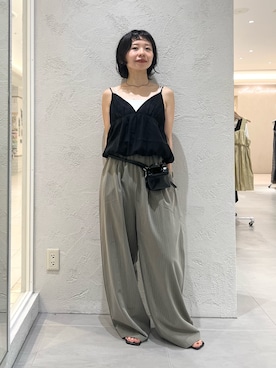 「SMELLY（スメリー）のステンレスブラックデザインチェーンネックレス（ネックレス、ブラック系）」を使った、asanoさん（レディース・157cm）の夏コーディネート