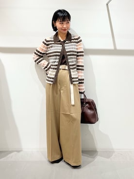 「アイテム（ボストンバッグ）」を使った、asanoさん（レディース・157cm）の秋コーディネート