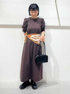 「アイテム（バンダナ/スカーフ）」を使った、asanoさん（レディース・157cm）の秋コーディネート