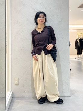「KBF（ケイビーエフ）のアイテム（カーディガン/ボレロ）」を使った、asanoさん（レディース・157cm）の秋コーディネート