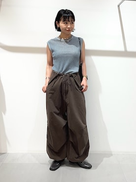 「アイテム（ニット/セーター）」を使った、asanoさん（レディース・157cm・30代）の夏コーディネート