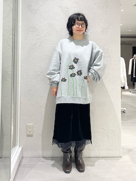 「KBF（ケイビーエフ）のアイテム（スカート）」を使った、asanoさん（レディース・157cm）の秋コーディネート