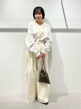 「KBF（ケイビーエフ）のレースアップシューズ（その他シューズ、ブラック系）」を使った、asanoさん（レディース・157cm）の春コーディネート