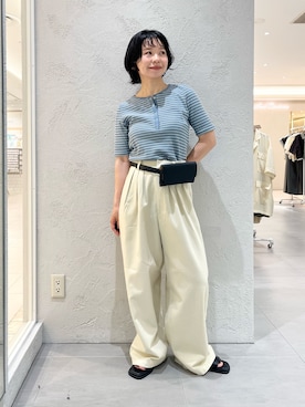 「KBF（ケイビーエフ）のアイテム（パンツ）」を使った、asanoさん（レディース・157cm）の夏コーディネート