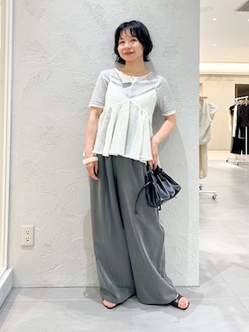 「KBF（ケイビーエフ）のアイテム（パンツ）」を使った、asanoさん（レディース・157cm）の夏コーディネート