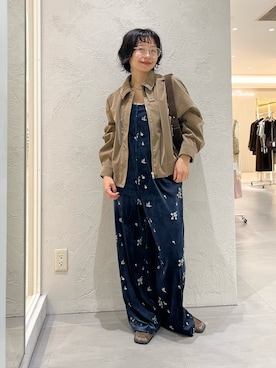 「アイテム（オールインワン・サロペット）」を使った、asanoさん（レディース・157cm）の秋コーディネート
