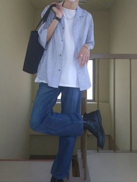 「jeans（ジーンズ）のアイテム」を使った、かわアツ(脱もやし)さん（メンズ・180cm）の夏コーディネート