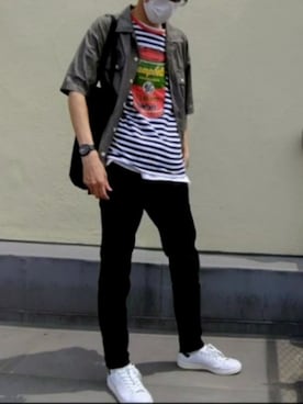 「THE MASK（マスク）のアイテム」を使った、かわアツ(脱もやし)さん（メンズ・180cm）の夏コーディネート