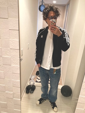 「オールドスクール」｜「アイテム（ジャージ）」を使った、kさん（メンズ・172cm）の春コーディネート