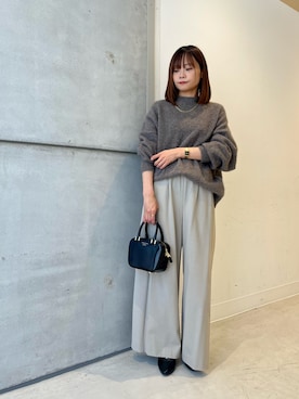 「URBAN RESEARCH（アーバンリサーチ）のCHRISTIAN VILLA　エナメルカーフレザーショルダーバッグ（ショルダーバッグ）」を使った、miiihoさん（レディース・151cm）の秋コーディネート
