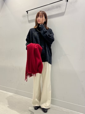 「アイテム（ストール/ショール）」を使った、miiihoさん（レディース・152cm）の冬コーディネート