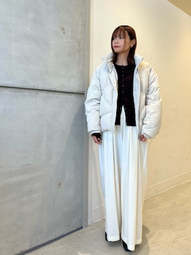 「おでかけコーデ」｜「アイテム（ダウンジャケット/コート）」を使った、miiihoさん（レディース・152cm）の冬コーディネート