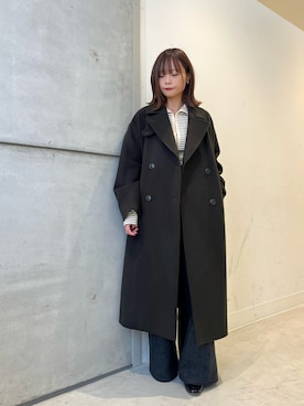 「アイテム（チェスターコート）」を使った、miiihoさん（レディース・151cm）の秋コーディネート