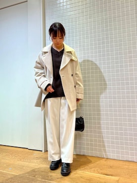 「アイテム（ピーコート）」を使った、miiihoさん（レディース・151cm）の冬コーディネート