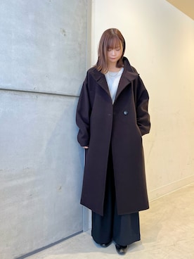 「アイテム（その他アウター、ブラウン系）」を使った、miiihoさん（レディース・152cm）の冬コーディネート