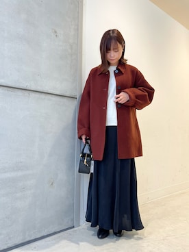 「アイテム（ステンカラーコート）」を使った、miiihoさん（レディース・151cm）の秋コーディネート