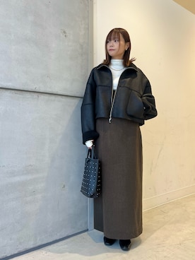 「アイテム（その他アウター）」を使った、miiihoさん（レディース・152cm）の冬コーディネート