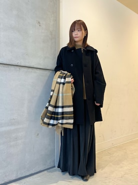 「スカートコーデ」｜「アイテム（ピーコート）」を使った、miiihoさん（レディース・152cm）の冬コーディネート