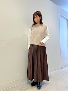 「アイテム（ベスト）」を使った、miiihoさん（レディース・151cm）の秋コーディネート