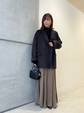 「URBAN RESEARCH（アーバンリサーチ）のCHRISTIAN VILLA　エナメルカーフレザーショルダーバッグ（ショルダーバッグ）」を使った、miiihoさん（レディース・151cm）の秋コーディネート