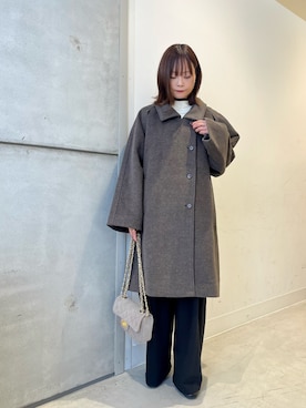 「アイテム（ステンカラーコート）」を使った、miiihoさん（レディース・151cm）の秋コーディネート