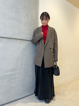 「スカートコーデ」｜「アイテム（ジャケット/アウター）」を使った、miiihoさん（レディース・152cm）の冬コーディネート